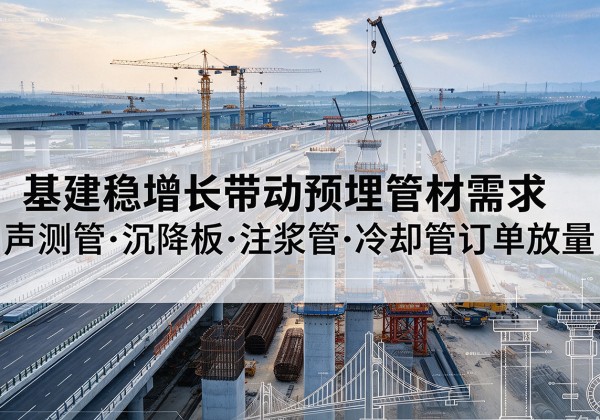 六安基建稳增长带动预埋监测管材需求，声测管、沉降板、注浆管订单持续放量